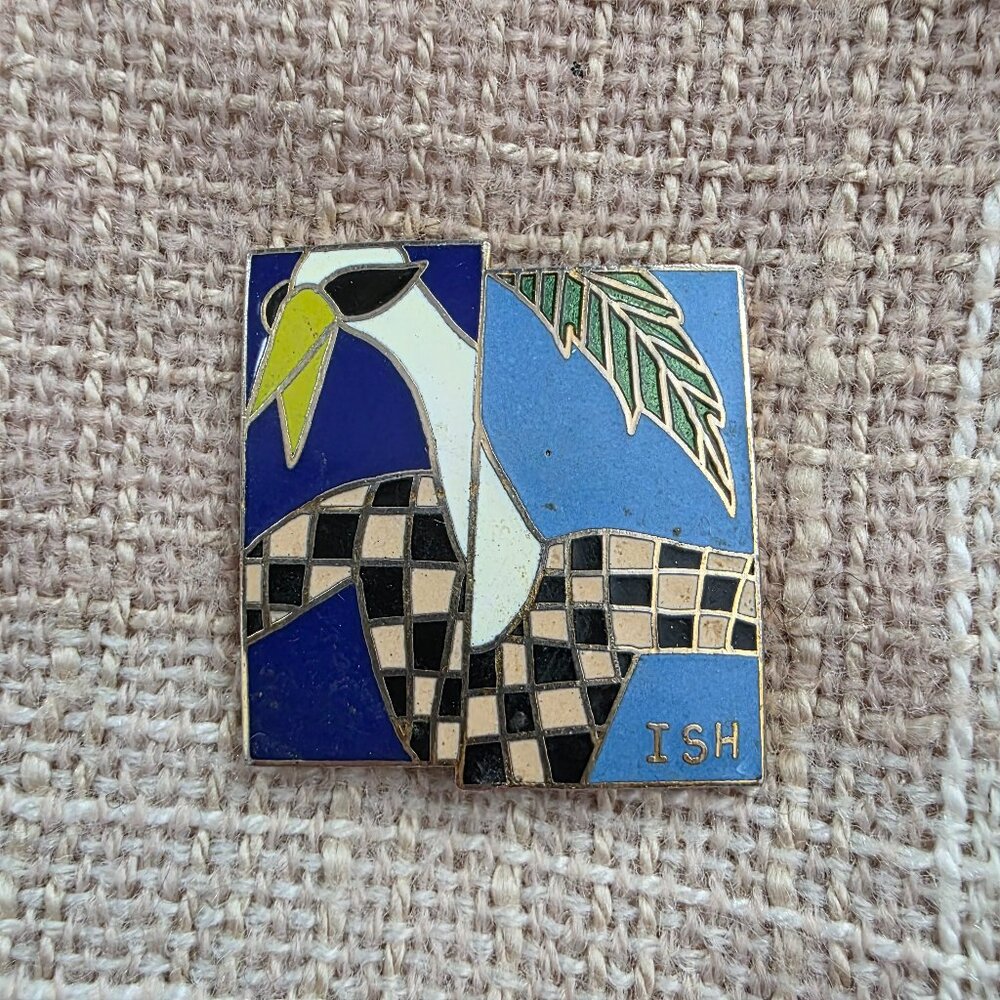 Vintage 1984 Mobwife Opera Preppy Party Glam Silly Goose Custom Enamel Broach